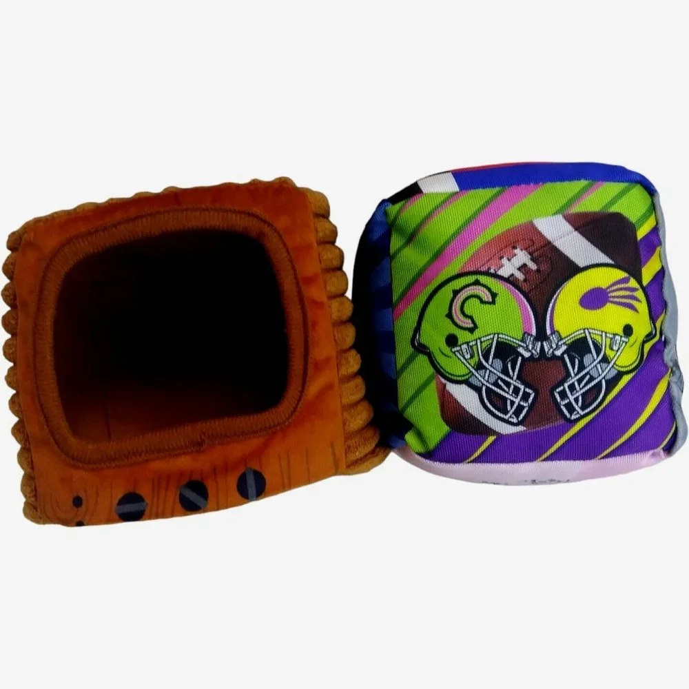 BARK‎ BOX Squeak A Vision TV Squeaky Crinkle Dog Chew Toy Size M Barkbox